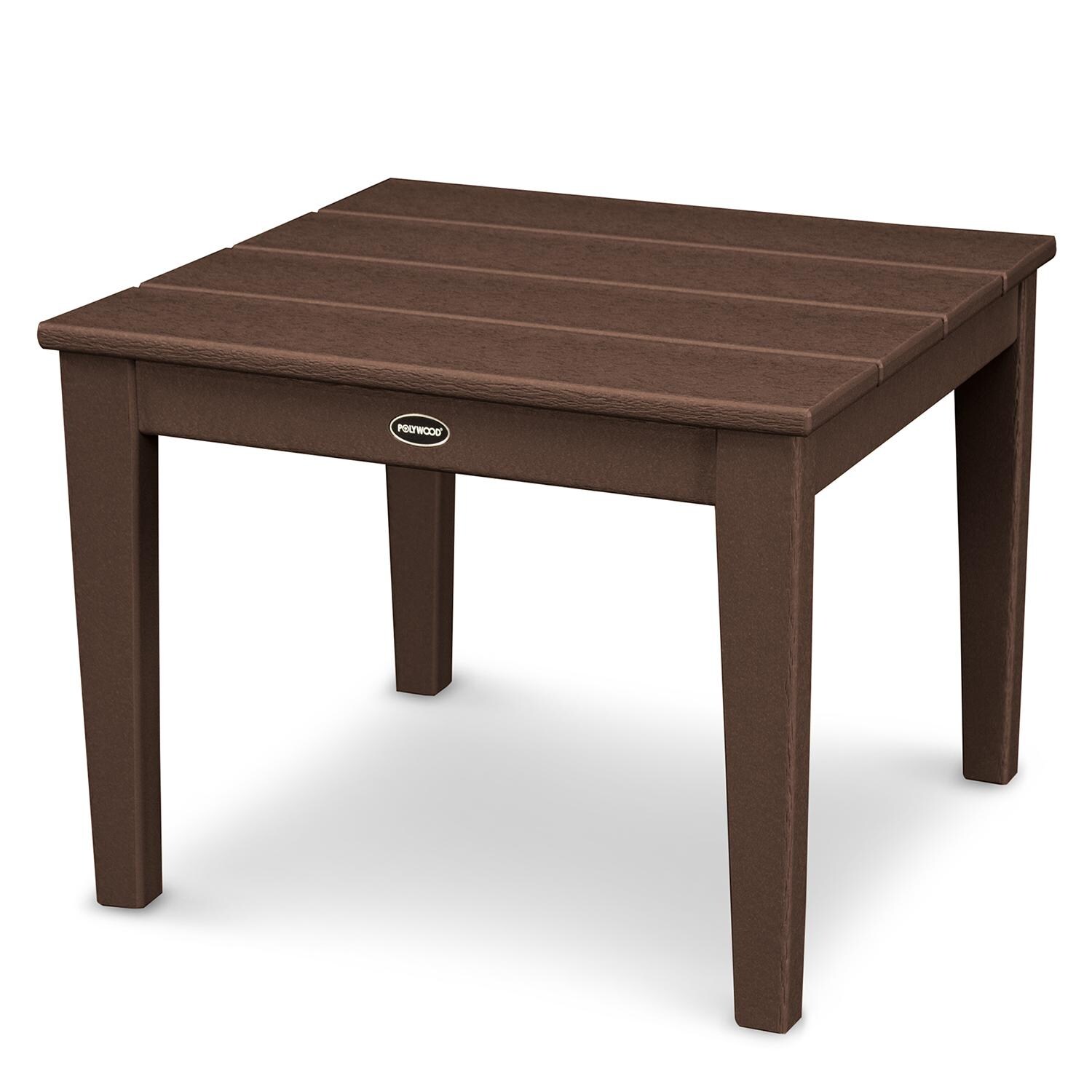 Newport 22 Inch Square Recycled Plastic End Table in Mahogany by POLYWOOD