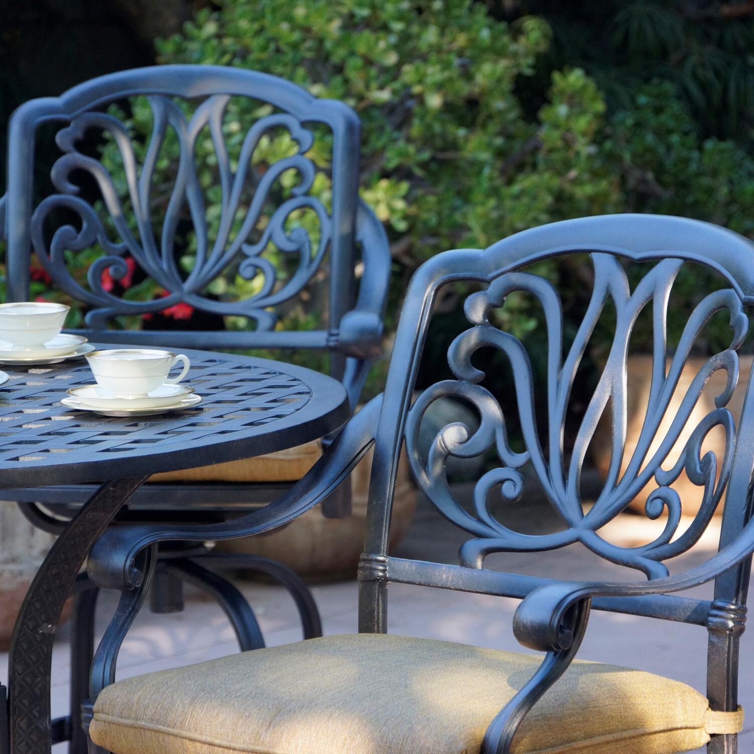 Series 30 42 Inch Cast Aluminum Patio Bar Table By Darlee - Table Edge Detail thumbnail