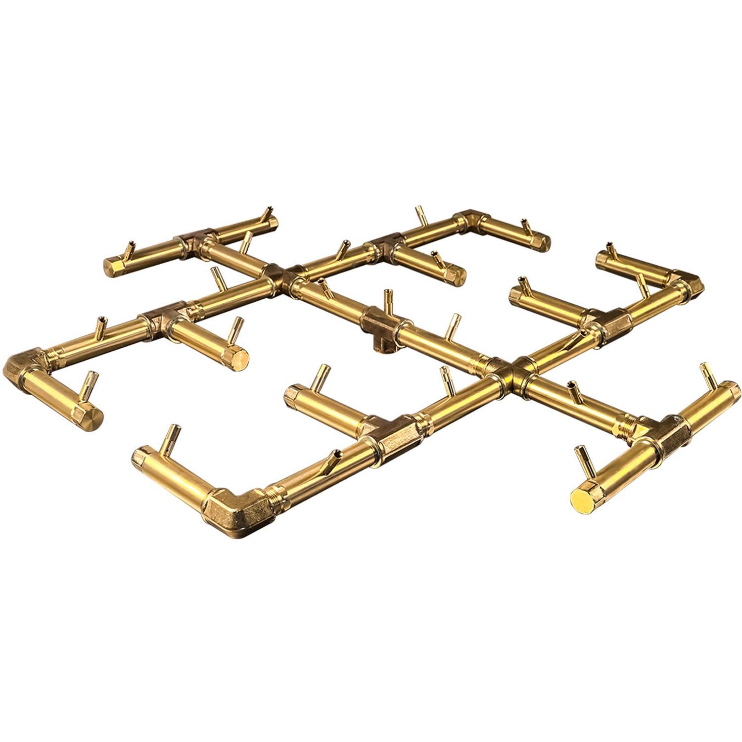 Warming Trends CFB300LPALPL42SFK2 42-Inch Square Propane Fire Pit Burner Kit W/ 30.5-Inch Original Crossfire Brass Burner - CROSSFIRE Brass Burner thumbnail