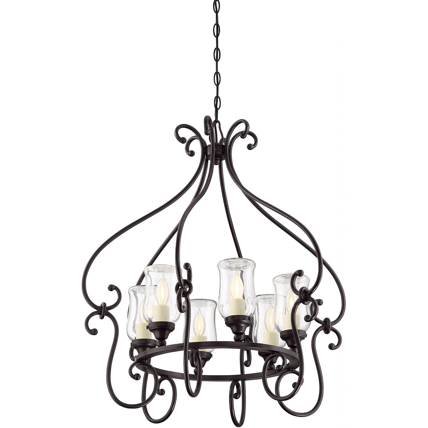 Savoy House Weston Six Light 33-Inch Outdoor Chandelier - English Bronze - 1-1110-6-13
