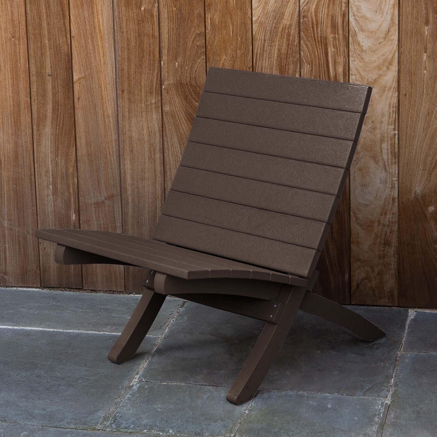 Hazel Cove Recycled Plastic Folding & Stacking Dining Side Chair in Mangrove Brown by Lakeview Outdoor Designs