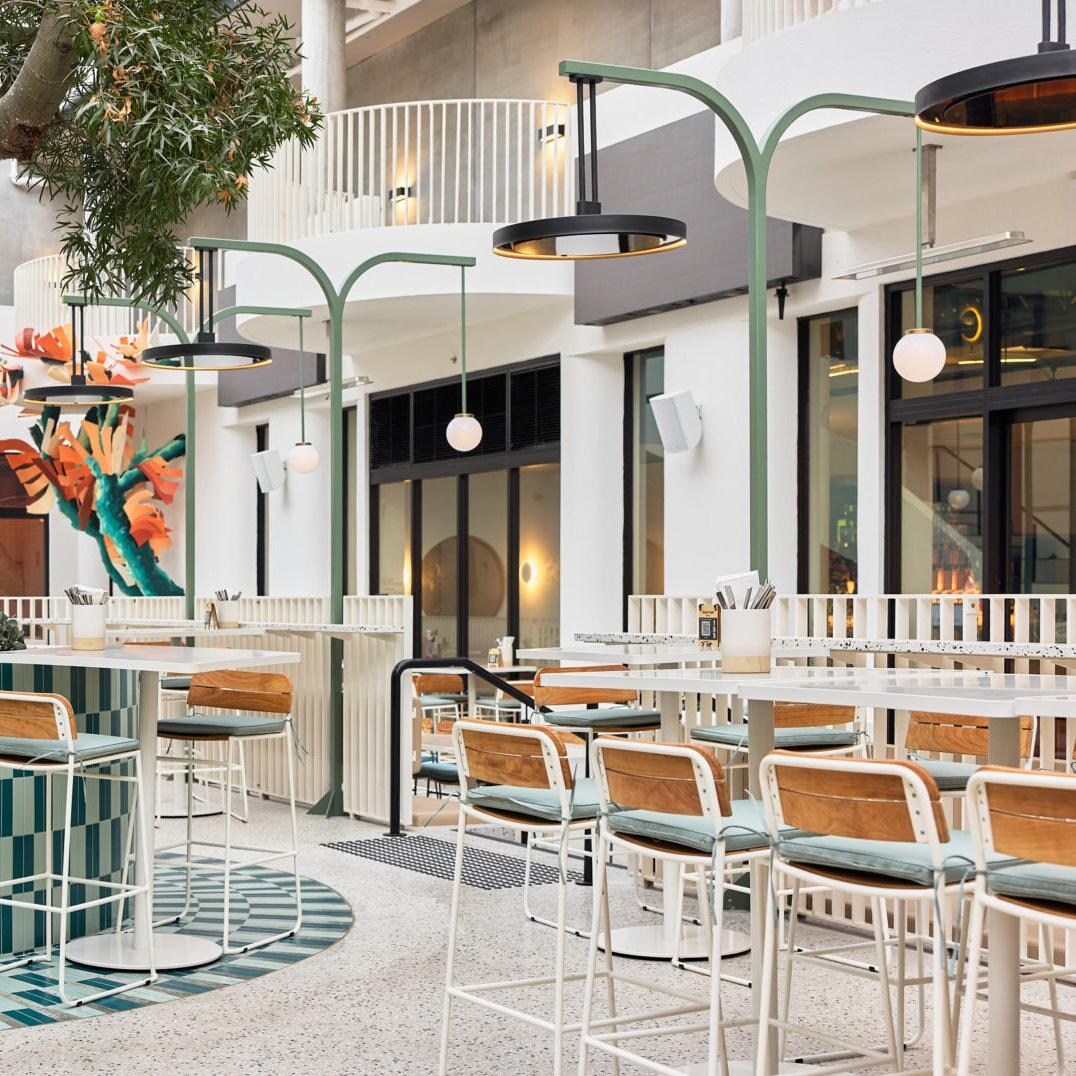 Bromic Heating BH0920003 Eclipse Smart-Heat 28-Inch 2900W Dual Element 208V Electric Infrared Heater W/ Twin Pole - Commercial Patio - Lifestyle thumbnail