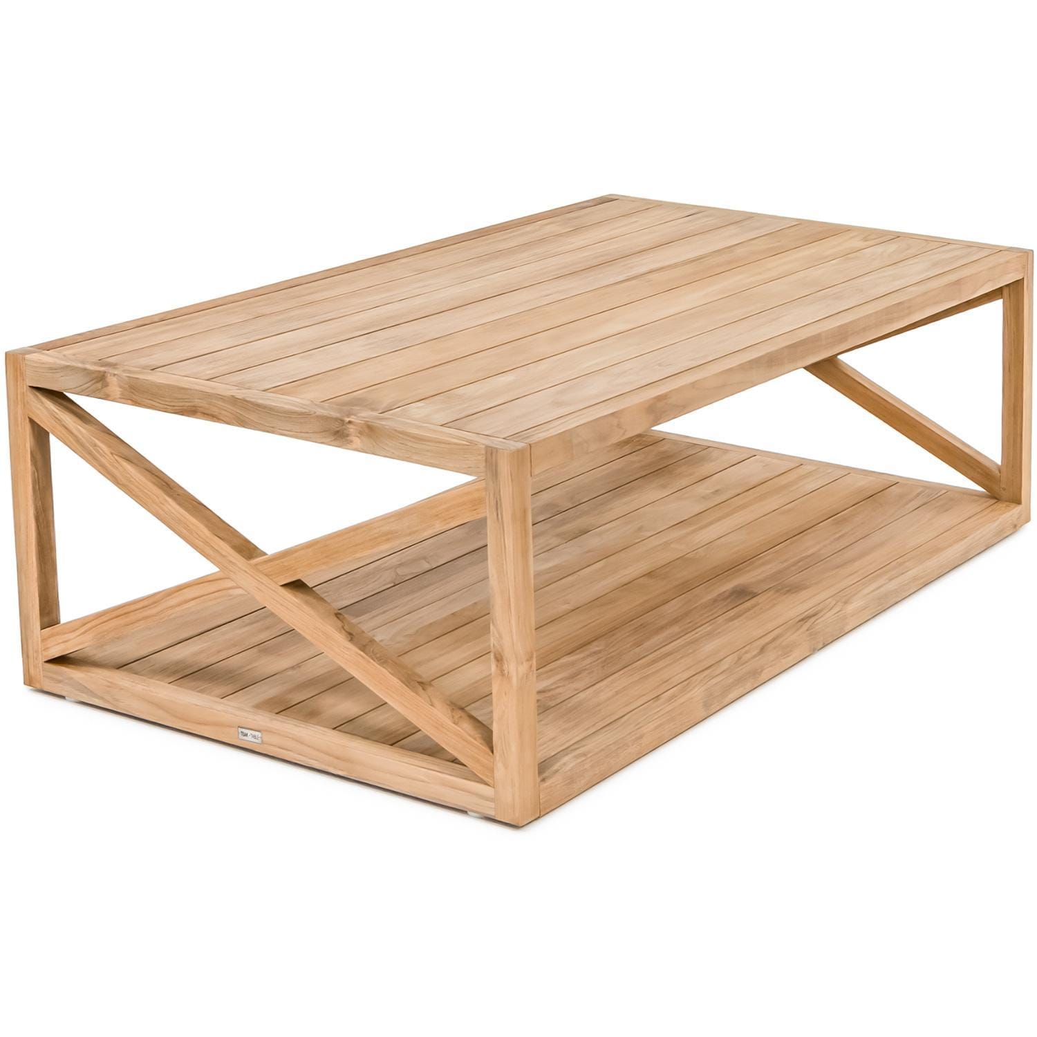 Teak + Table Caicos 4 Piece Lounge Set in Carbon - Coffee Table Angled View - White Background thumbnail