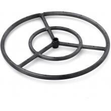 Lakeview Outdoor Designs 18-Inch Three-Spoke Round Natural Gas Double-Ring Burner - Black Steel