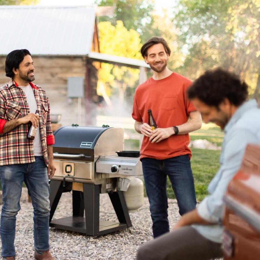 Camp Chef PG36WWSB + PG14 Woodwind Pro WiFi 36-Inch Pellet Grill With Propane Sidekick Griddle - Lifestyle - Entertain