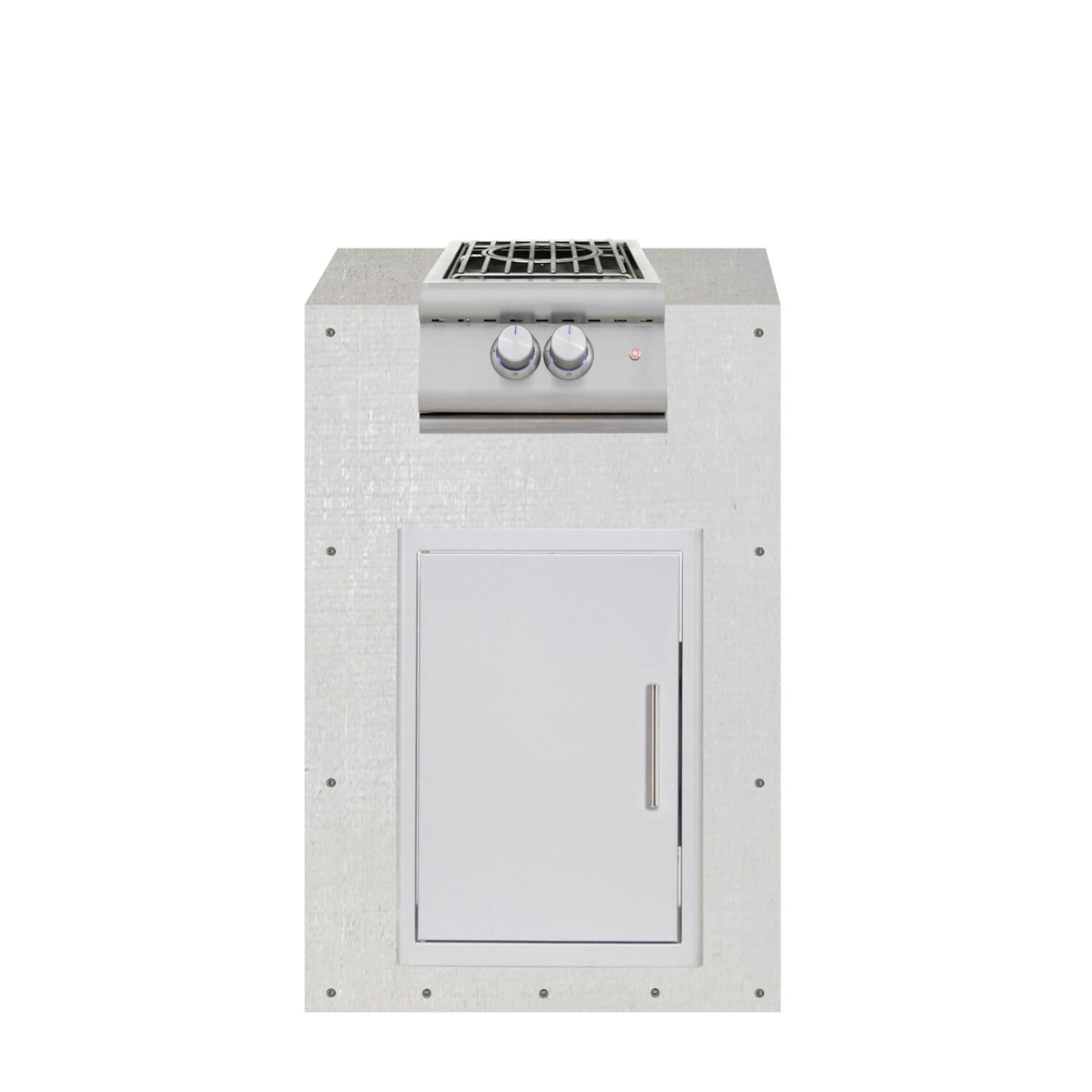 BBQGuys Signature 24-in Ready for Finish Outdoor Kitchen Module w/ Blaze LTE+ Natural Gas Power Burner & Single Access Door