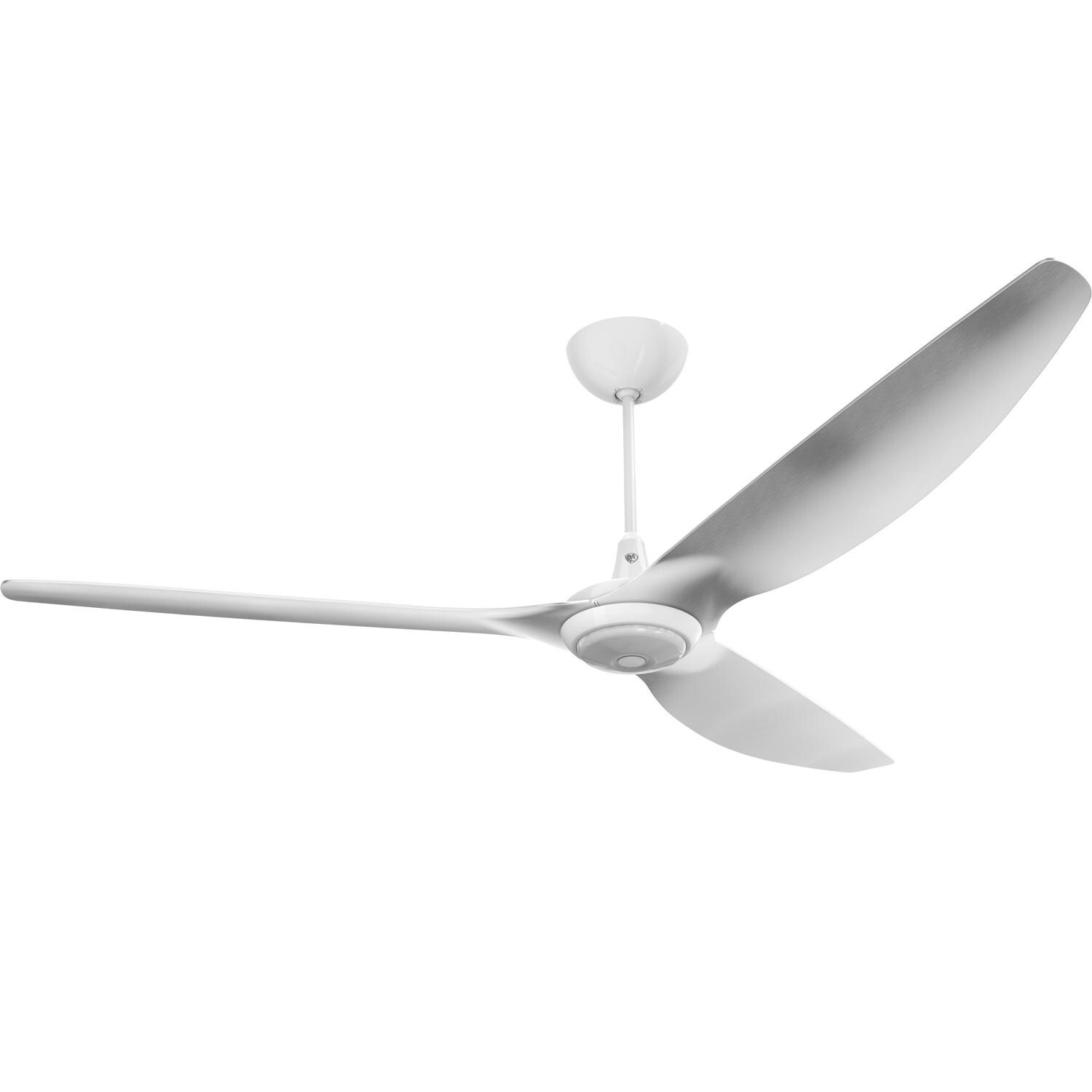 Big Ass Fans 84-Inch Haiku Ceiling Fan Universal Mount W/12-Inch Downrod & Downlight in White/Brushed Aluminum - MK-HK4-071906A259F531G10I12S2