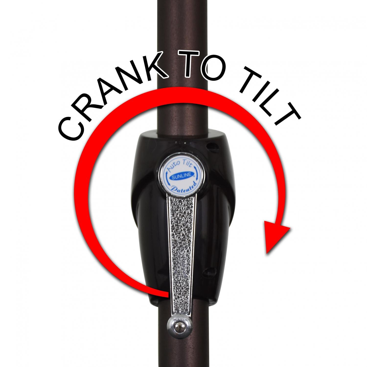 California Umbrella Casa Series 9 Ft Octagonal Aluminum Auto Tilt Patio Umbrella W/ Crank Lift - Crank Lift Detail thumbnail