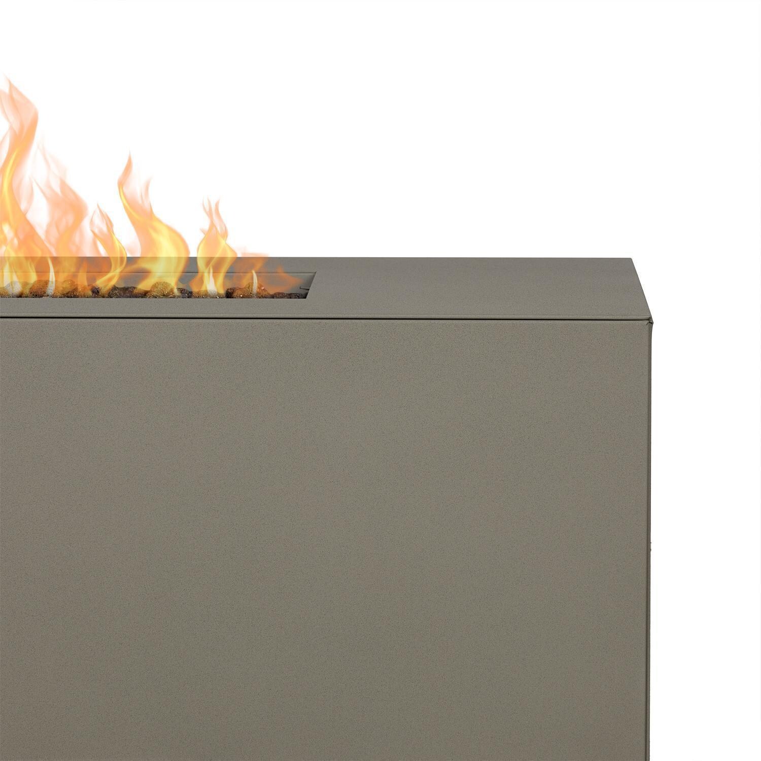 Covewood 72 Inch Rectangular Aluminum Propane Fire Pit Table in Gray by BBQGuys Signature - Close Up - Detail thumbnail