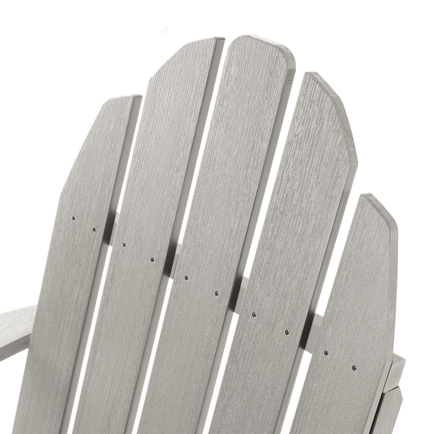 Paradise Key Recycled Plastic Adirondack Chair in Harbor Gray by Lakeview Outdoor Designs - Headrest - Detail thumbnail