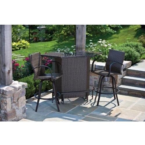 Alfresco Home Vento Mezzo Granite Top Outdoor Bar Set BBQGuys
