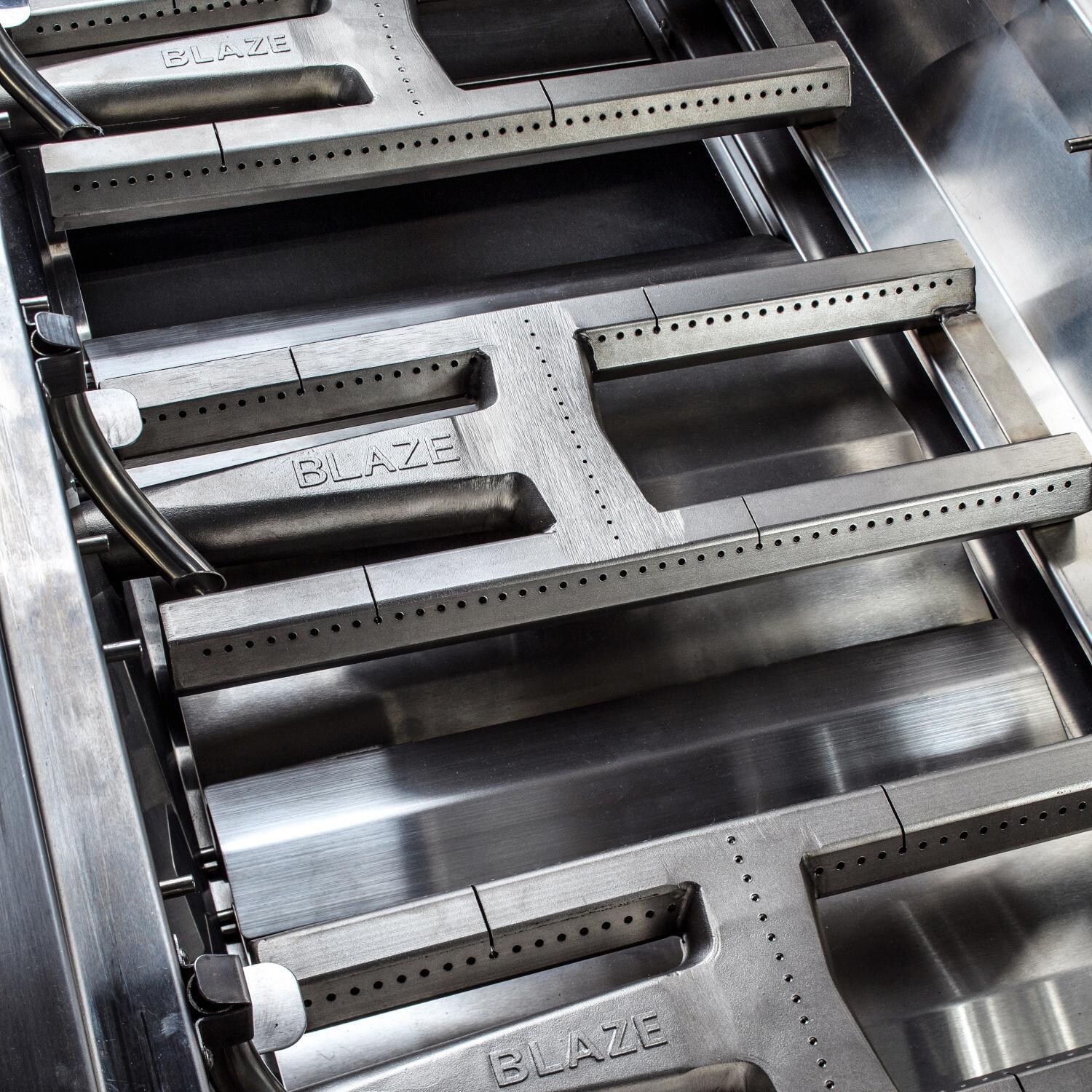 Blaze BLZ-3PRO-LP Professional LUX 34-Inch 3-Burner Propane Grill With Rear Infrared Burner - Section of Cooking Grates Removed