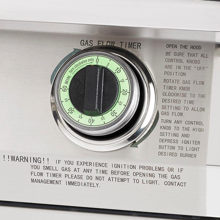 PGS T-Series Commercial 51-Inch Built-In Natural Gas Grill With Timer - FuelStop Gas Flow Timer thumbnail