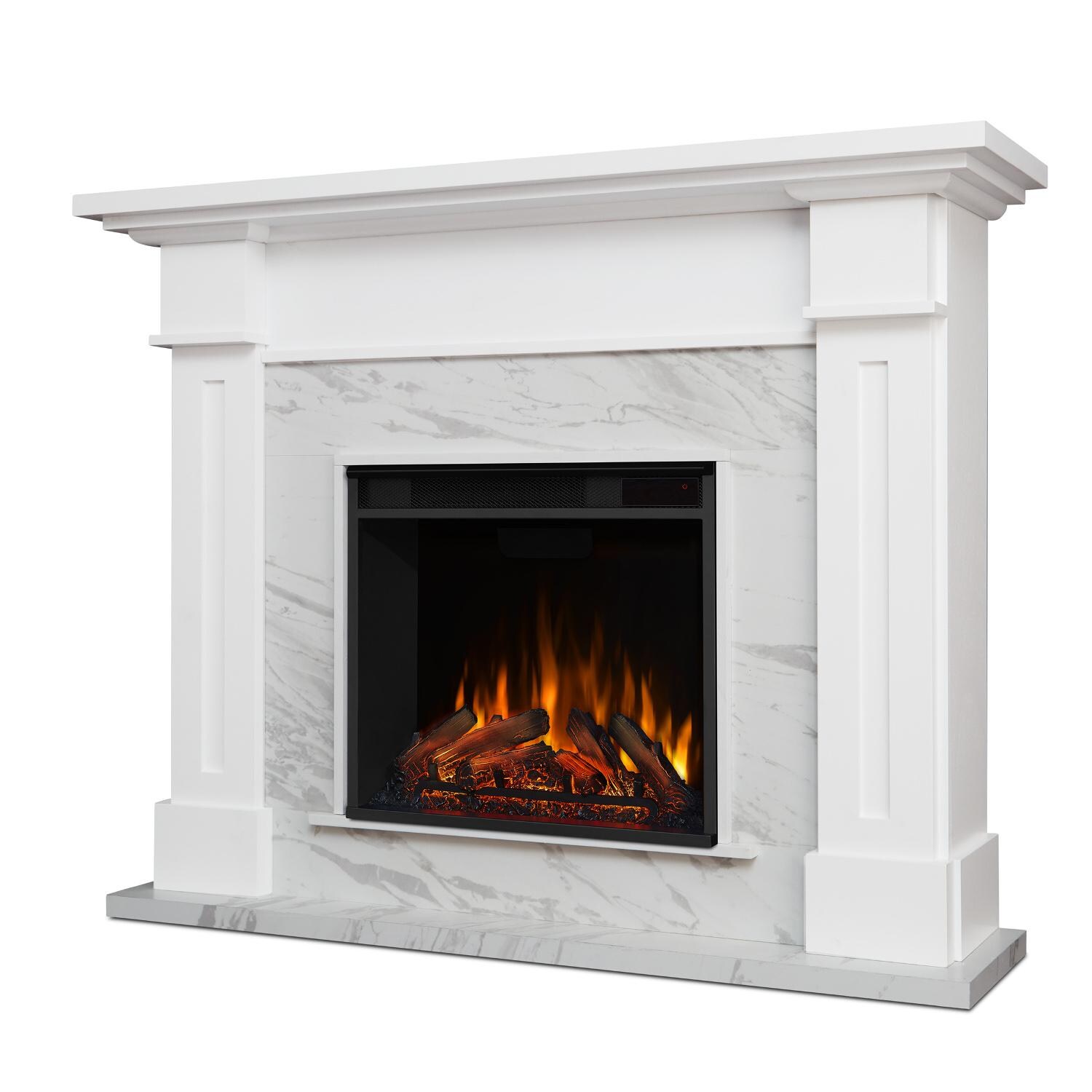 Real Flame - 6030E-WM - Kipling 53-Inch Electric Fireplace With Mantel - White - Front thumbnail