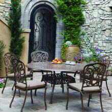 Darlee Florence 7 Piece Cast Aluminum Patio Dining Set With Round Table - Antique Bronze image