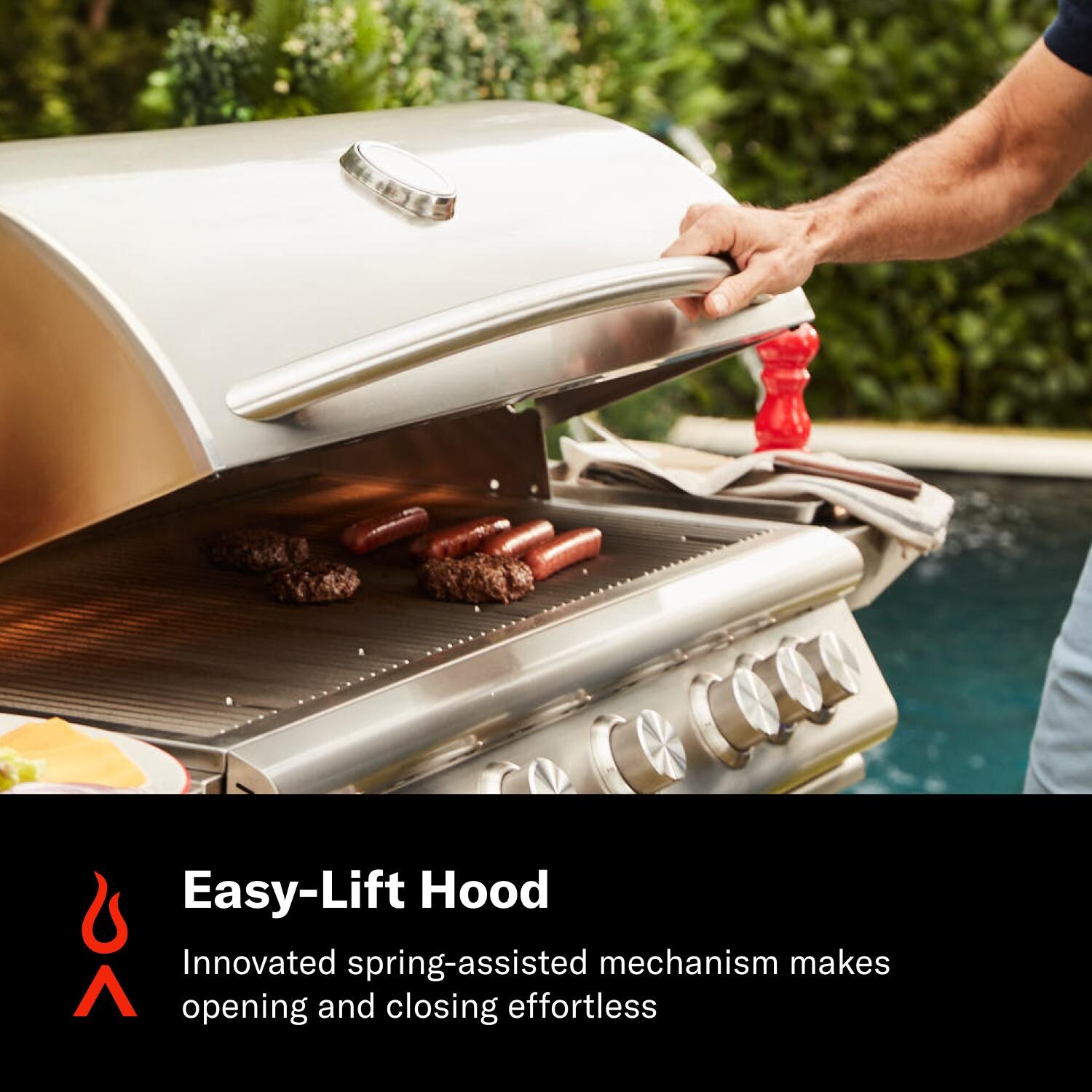 Blaze BLZ-4LTE3-LP Freestanding Propane Grill - Easy-Lift Hood - Detail thumbnail