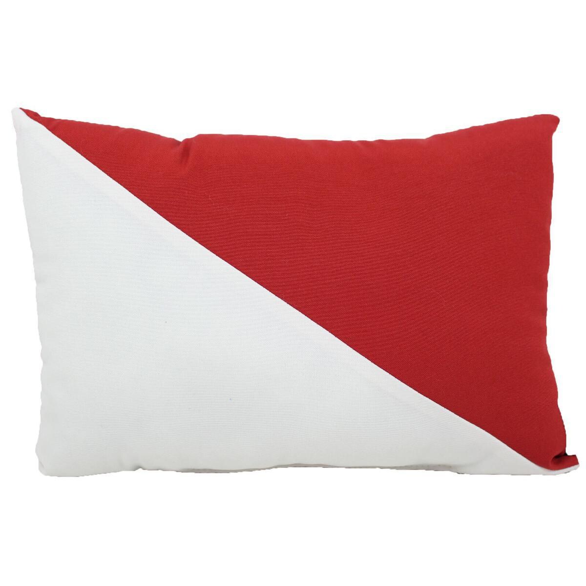 Nautical Red & White Outdoor Lumbar Pillow By Lava Pillows 12 X 17