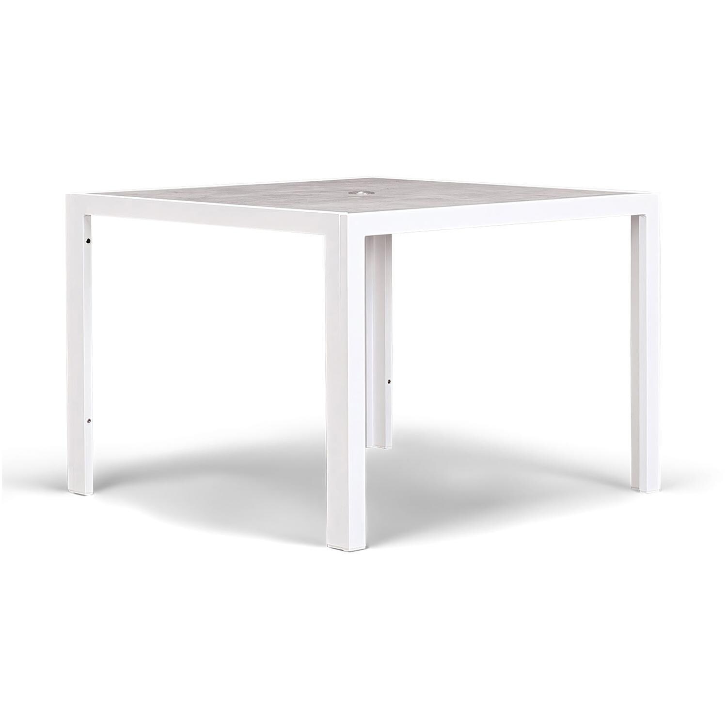 Starlook Bay 5 Pc Aluminum Dining Set in White by Lakeview - Dining Table - White Background thumbnail