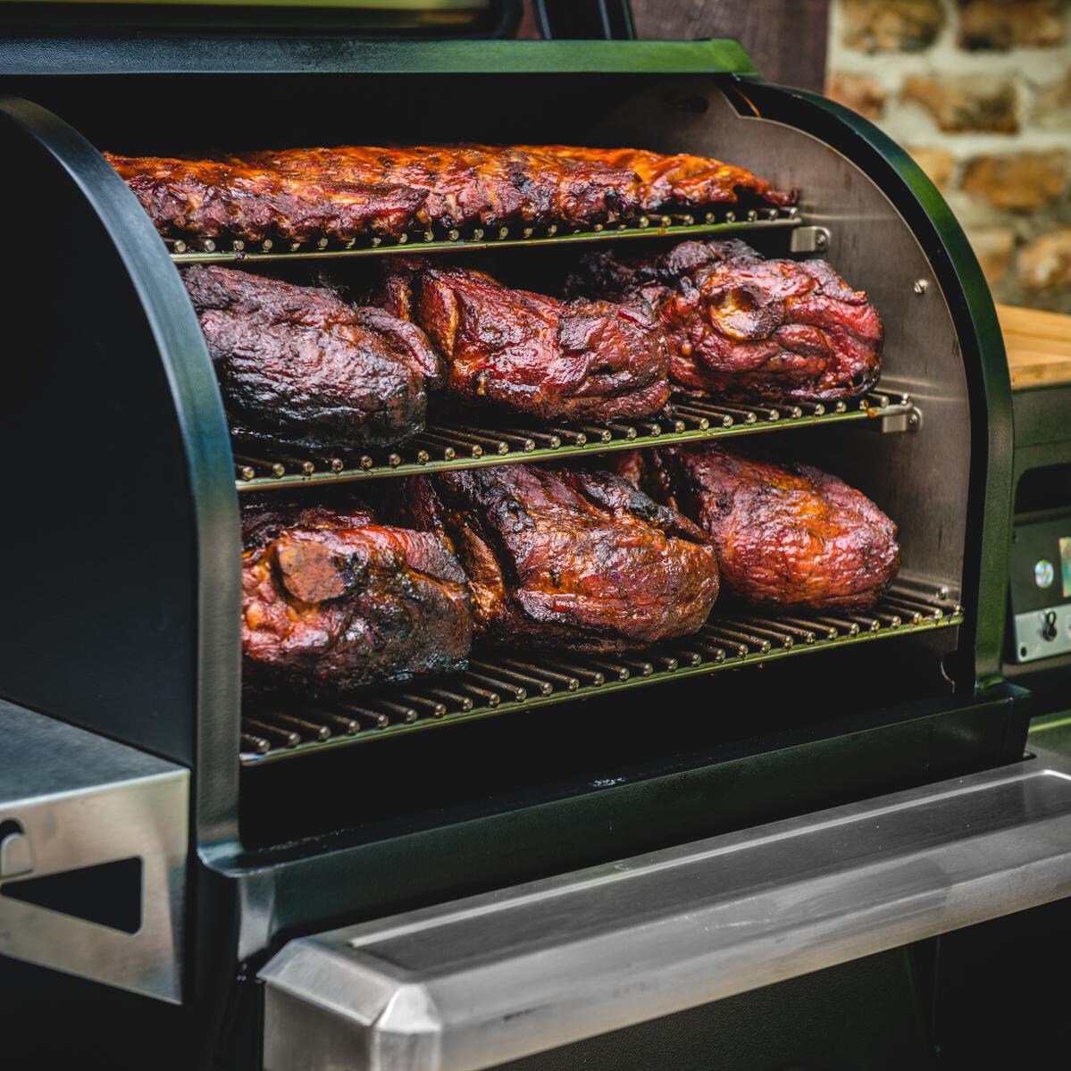 Traeger TFB85WLE Timberline 850 Wi-Fi Controlled Wood Pellet Grill - With Food thumbnail