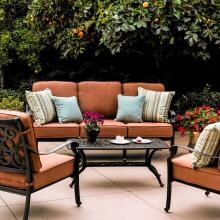 Darlee St. Cruz 4 Piece Cast Aluminum Patio Conversation Seating Set