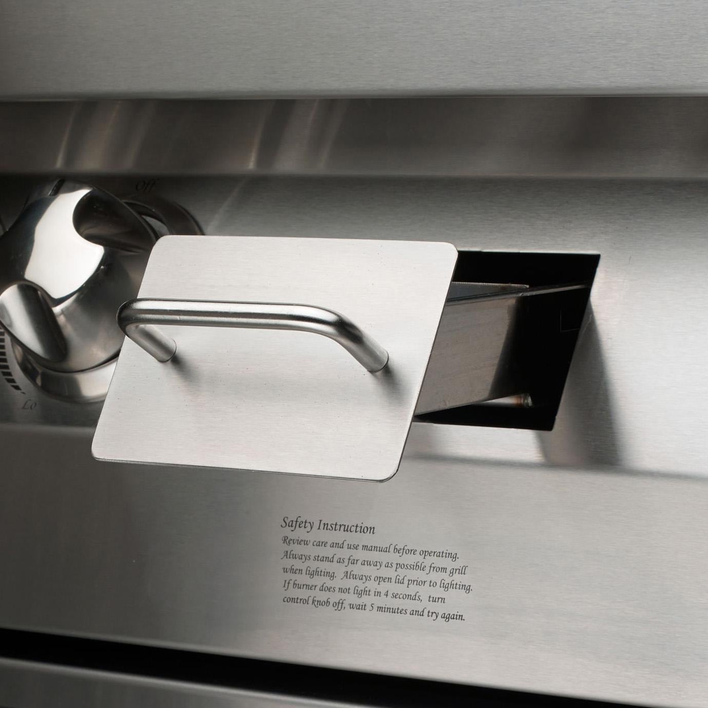 Vintage VBQ42G-N-1-KIT 42 Inch Natural Gas Grill with 2-Door Cart - Wood Chip Tray - Detail thumbnail