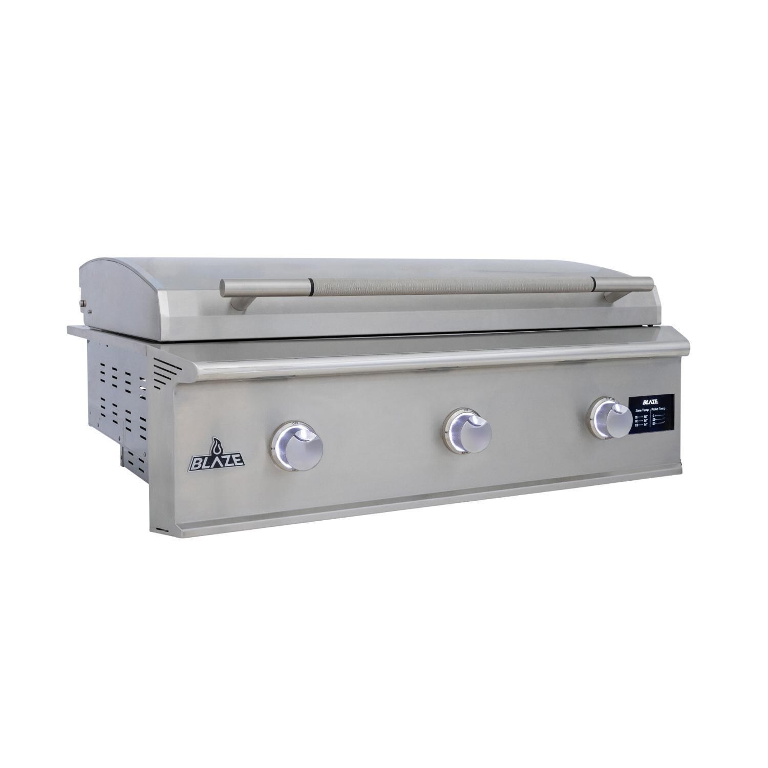 Blaze BLZ-GRIDDLE40-NG Natural Gas Griddle -Angled View -  White Background thumbnail