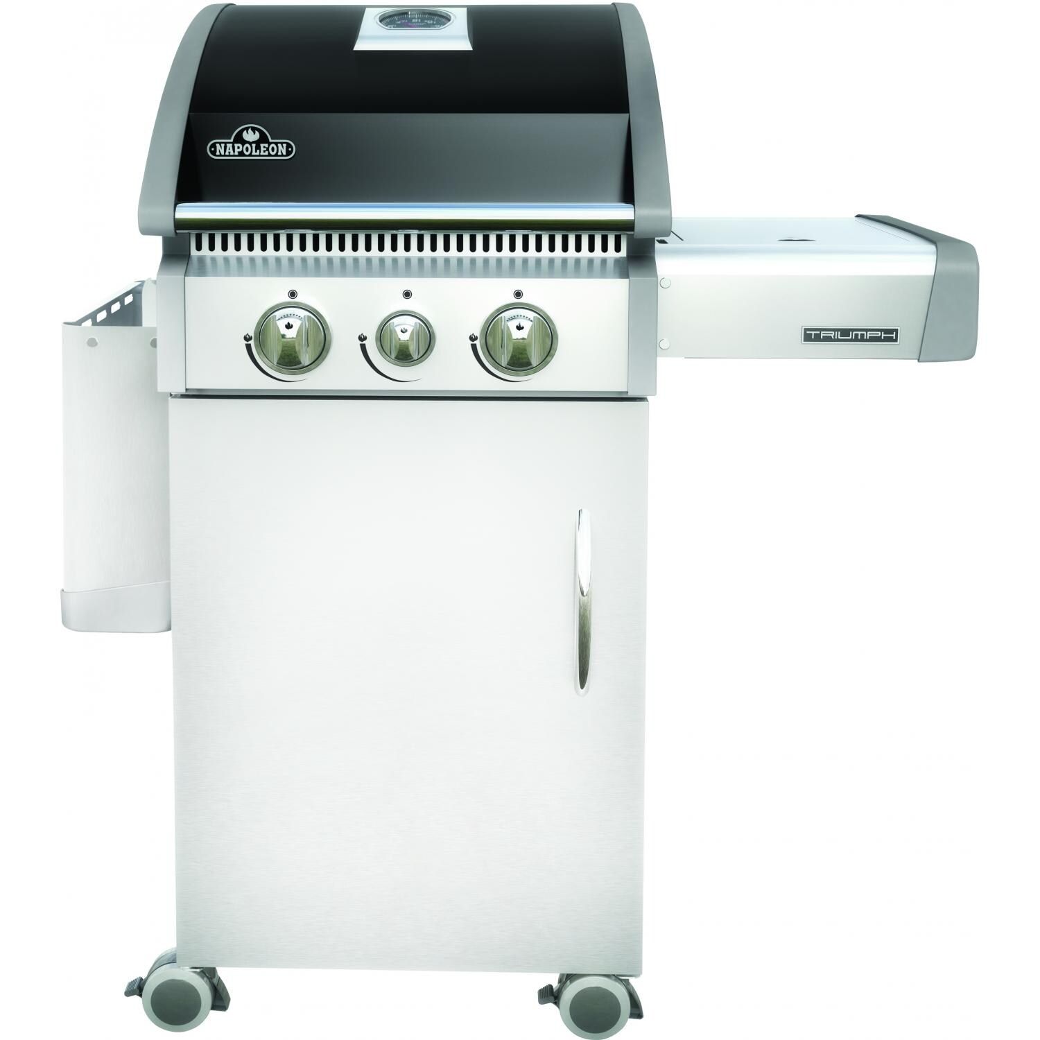 Napoleon Triumph T325SB Freestanding Gas Grill - Side Shelf Folded Down thumbnail