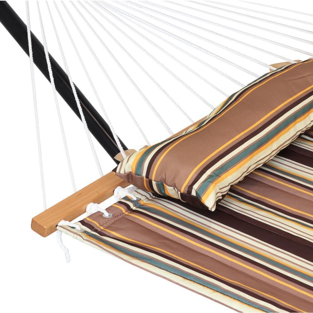 Ultimate Patio Quilted Hammock w/ 12-Foot Stand, Spreader Bar, & Detachable Pillow - Sandy Beach - Pillow Detail thumbnail