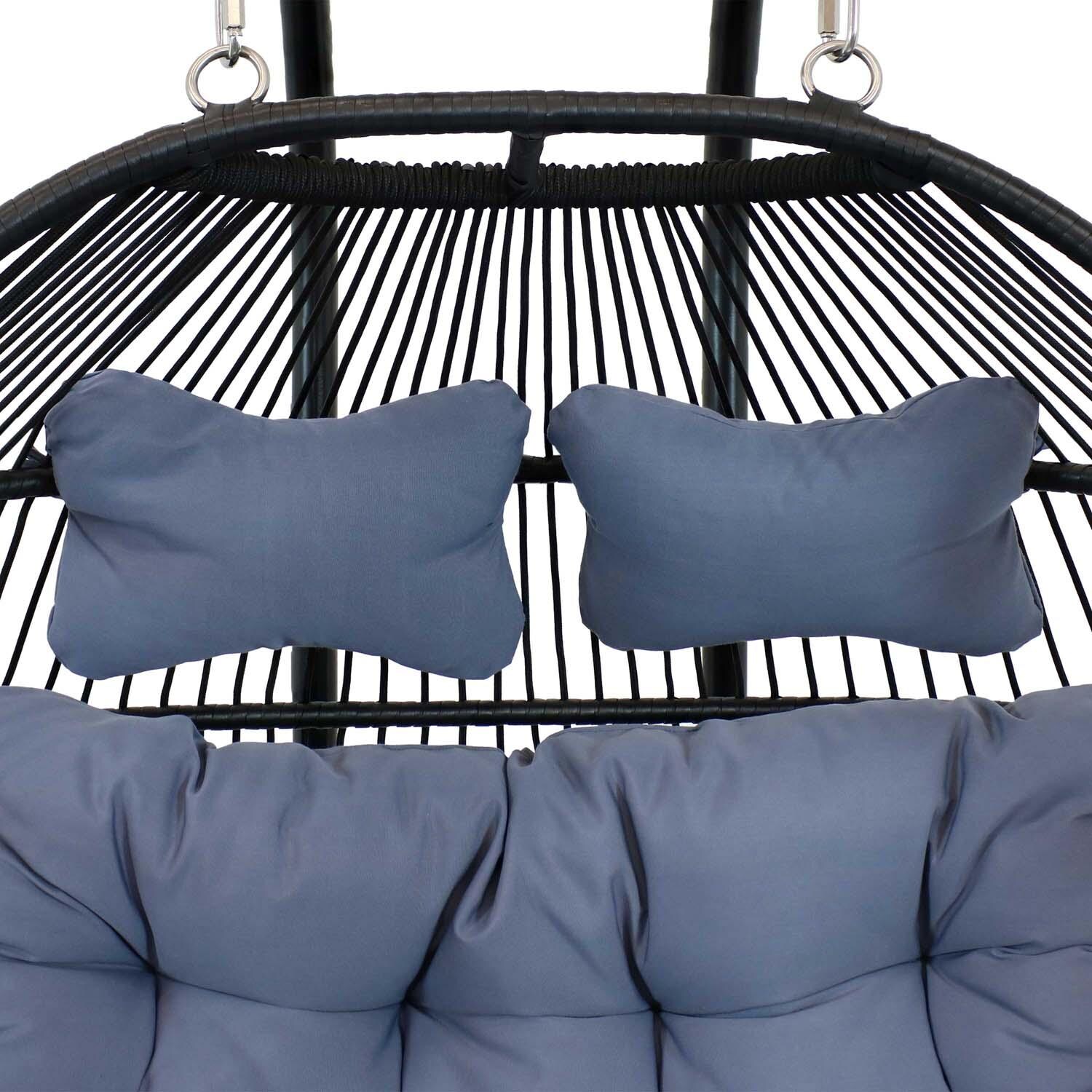 Loveseat Egg Chair w/ Cushion & Stand By Ultimate Patio - Pillow - Detail thumbnail