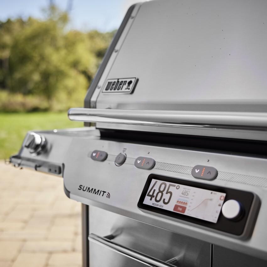 Weber 1500052 Summit Smart FS38X S Propane Grill - Stainless Steel - Close Up - Lifestyle thumbnail