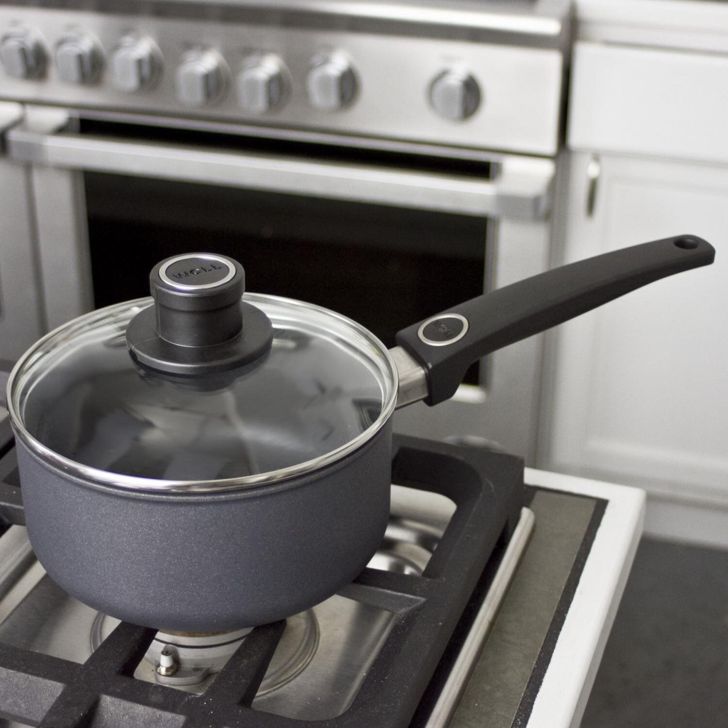 Woll Diamond Plus Induction 7 Inch Sauce Pan With Lid - In Use thumbnail