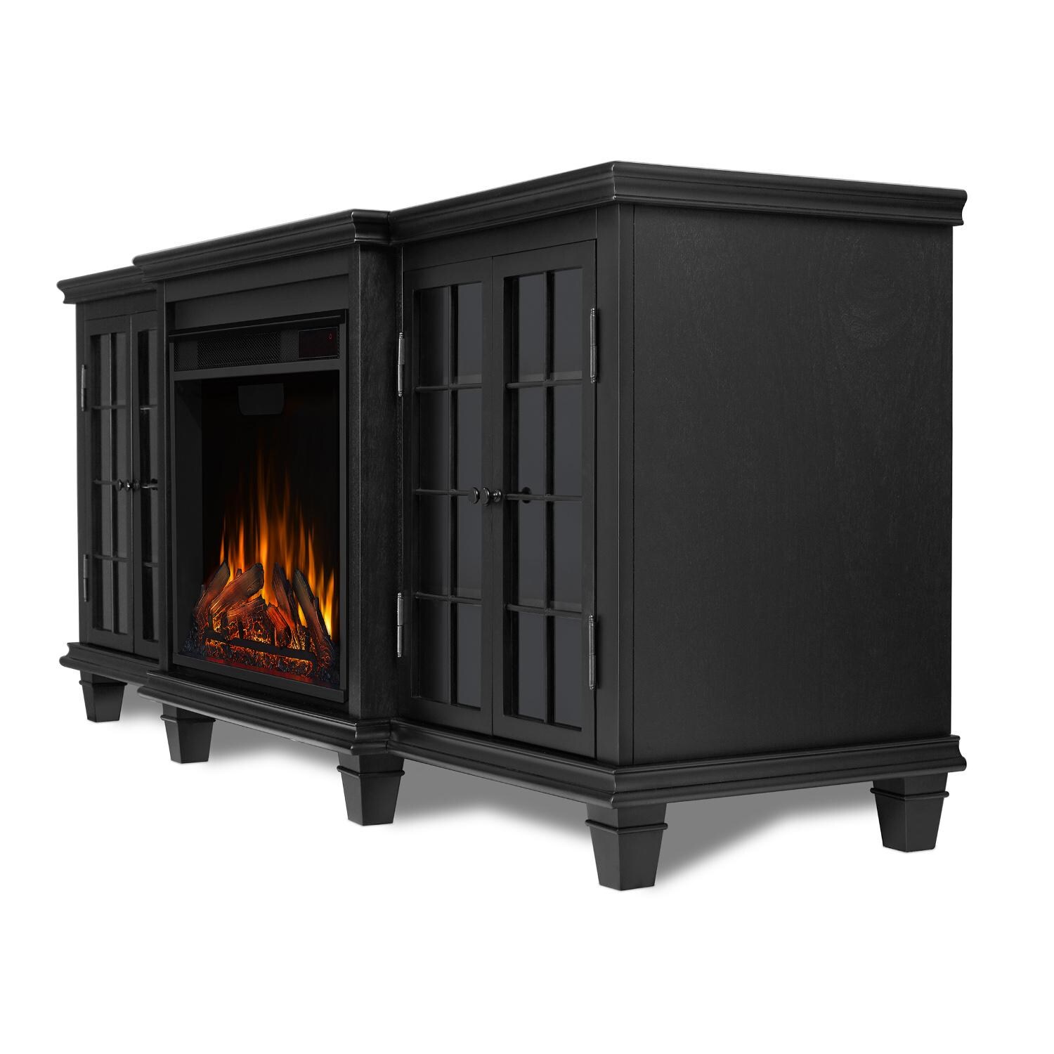 Real Flame - 2770E-BK - Marlowe 70-Inch Electric Fireplace Entertainment Center - Black - Side View thumbnail