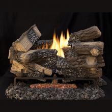 Superior Fireplaces 18-Inch Massive Mixed Oak Gas Log Set With Vent-Free Natural Gas Triple Flame Burner - Electronic Ignition w/ Thermostatic Remote image