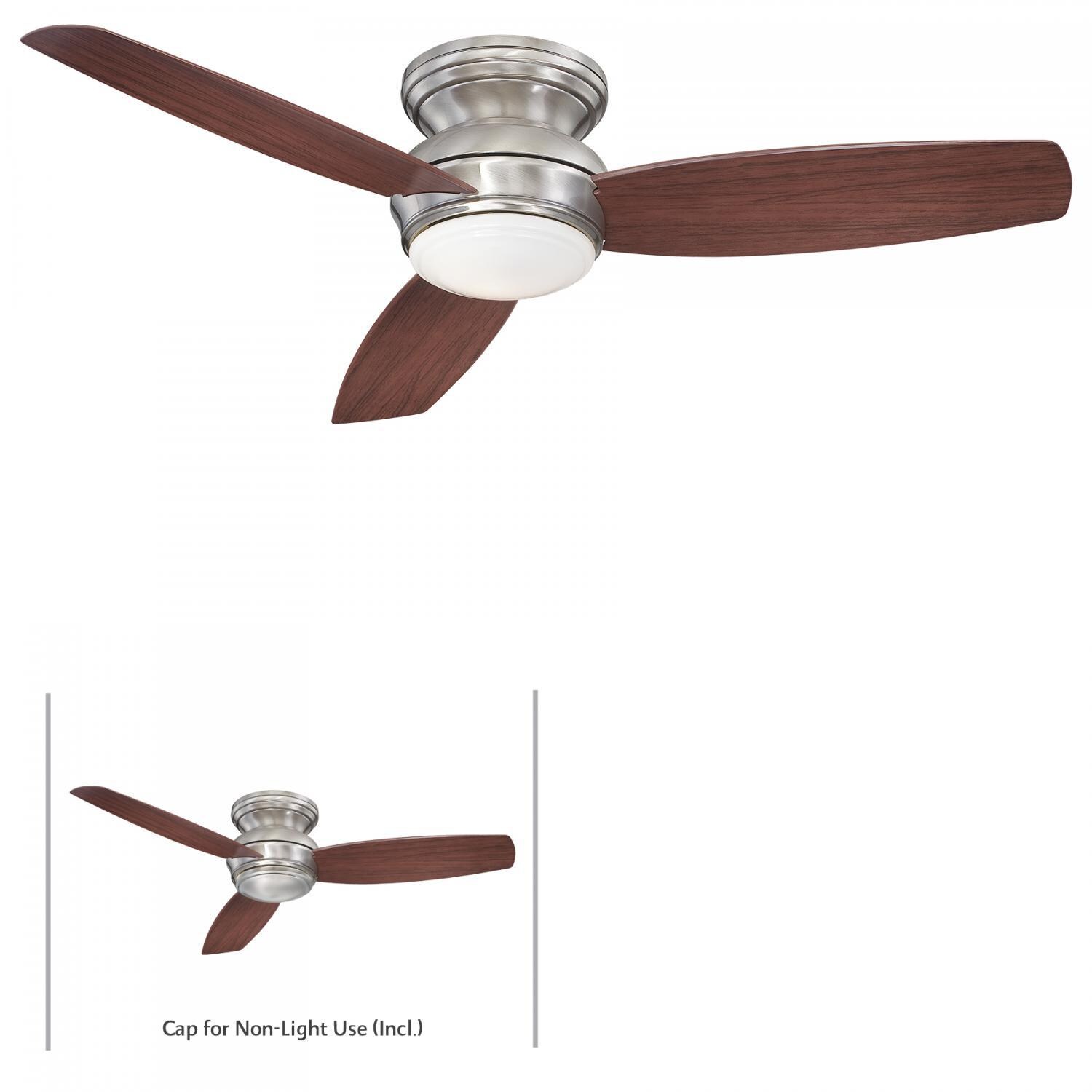 Minka-Aire F594L-PW Traditional Concept 52-Inch 3-Blade LED Ceiling Fan in Pewter Finish w/ Dark Maple Blades & Opal Glass - Convertible thumbnail