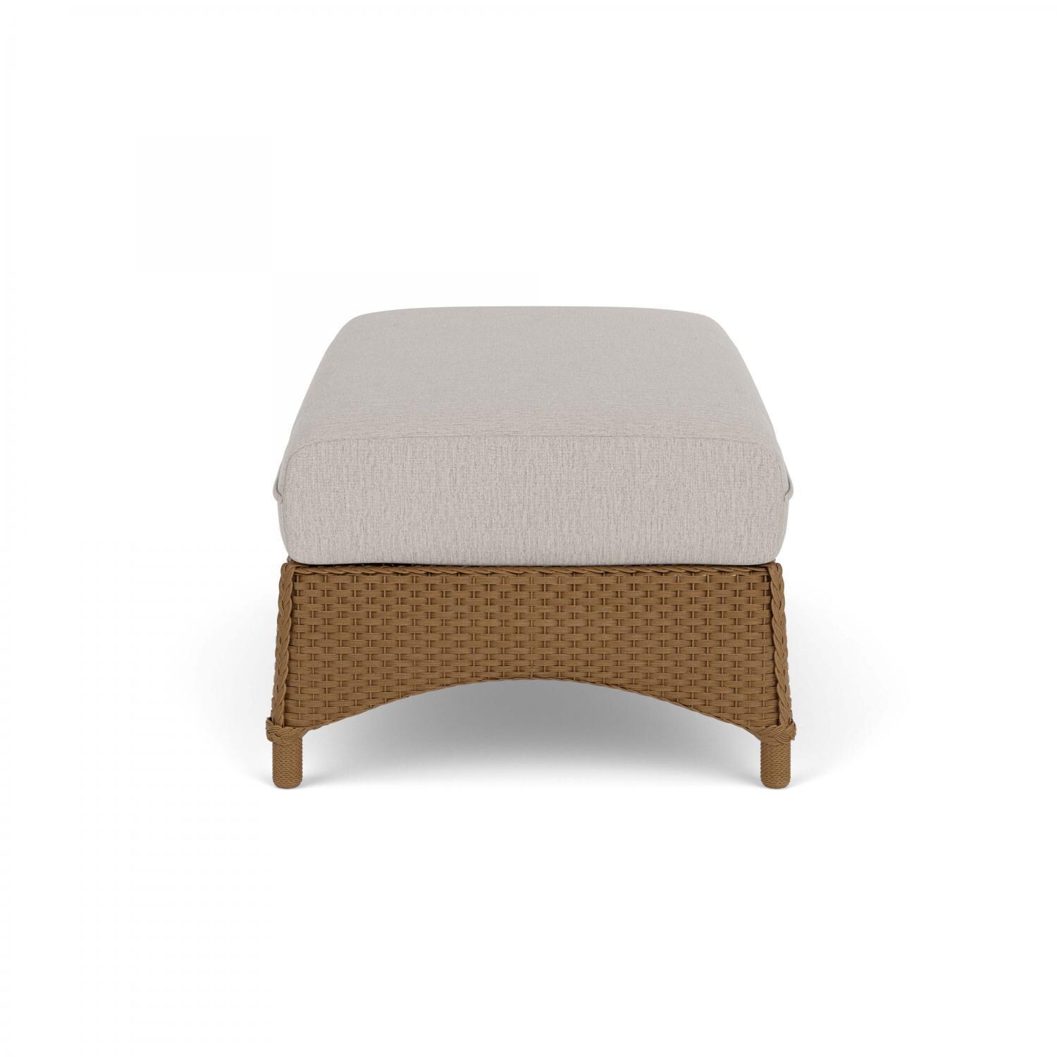 Lloyd Flanders Mandalay Large Ottoman in Hickory Finish with Remy Cloud fabric - Side thumbnail
