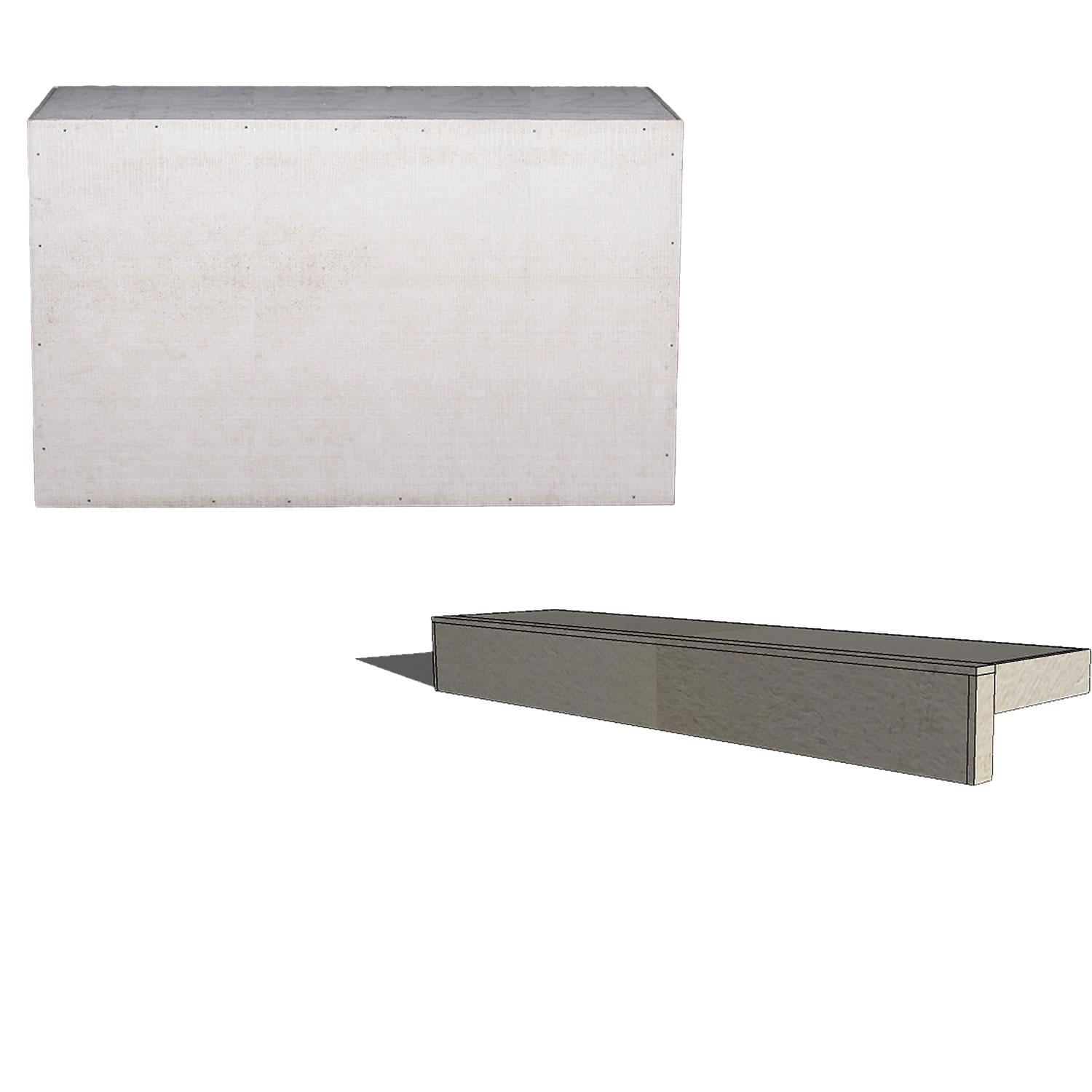 Universal 60-Inch Outdoor Kitchen Filler Cabinet And Universal 60-Inch Ready To Finish Overhang Raised Bar - Display - White Background thumbnail