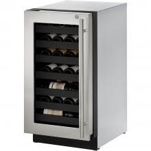 U-Line 3000 Series 18-Inch 31 Bottle Left Hinge Wine Captain With Lock - Stainless Steel - U-3018WCS-15B image