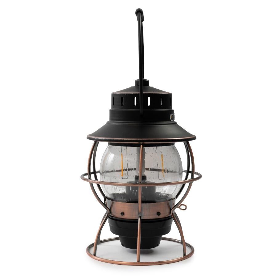 Barebones Living LIV-280 Railroad Lantern - Antique Bronze - Side View thumbnail