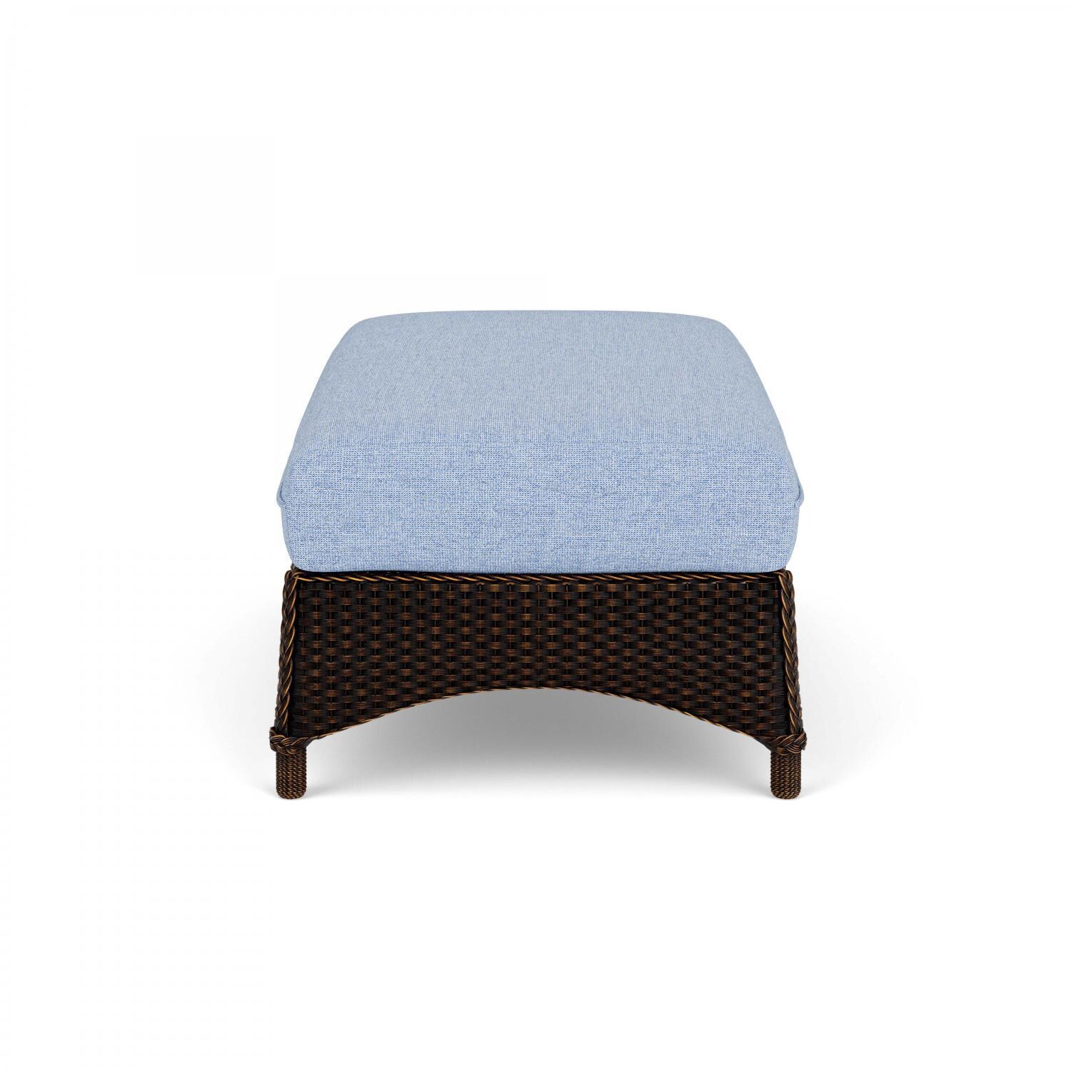 Lloyd Flanders Mandalay Large Ottoman in Mink Finish with Demo Skyway fabric - Side thumbnail