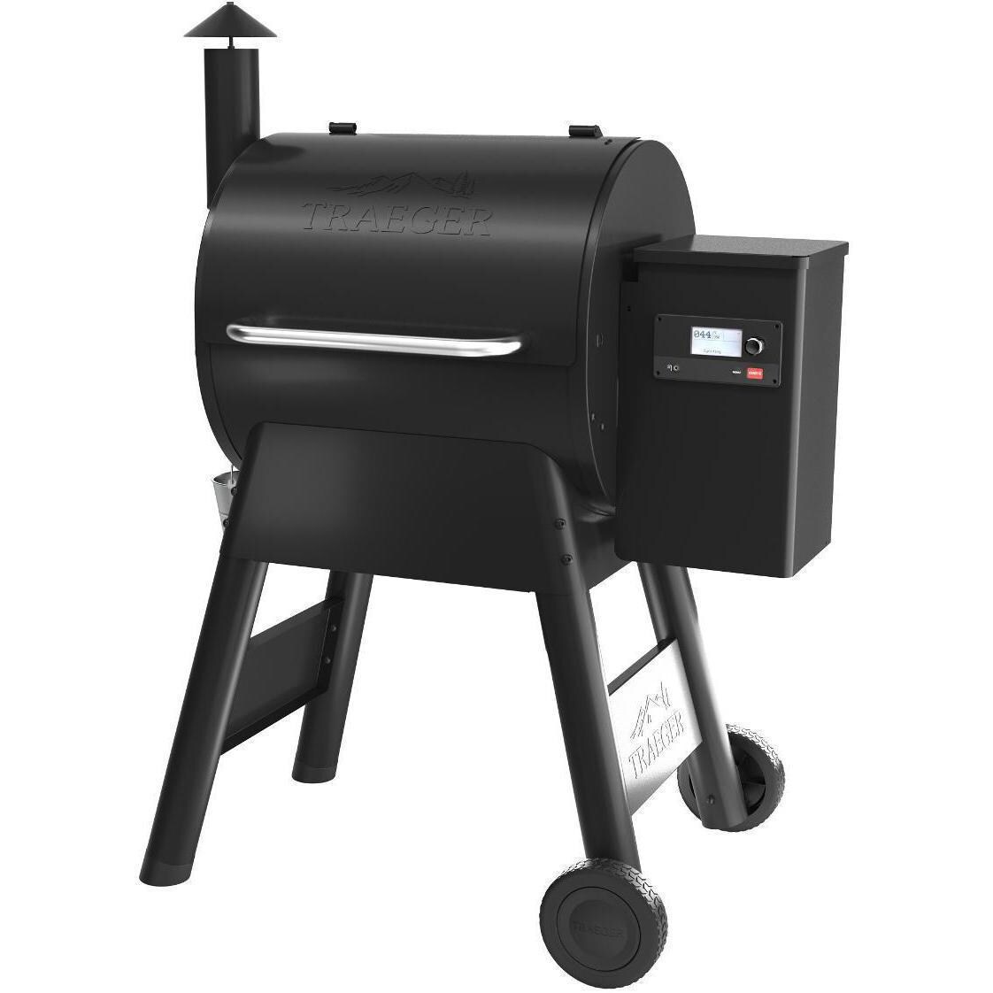 Traeger TFB57GLE Pro 575 Black Wood Pellet Grill - Angled View