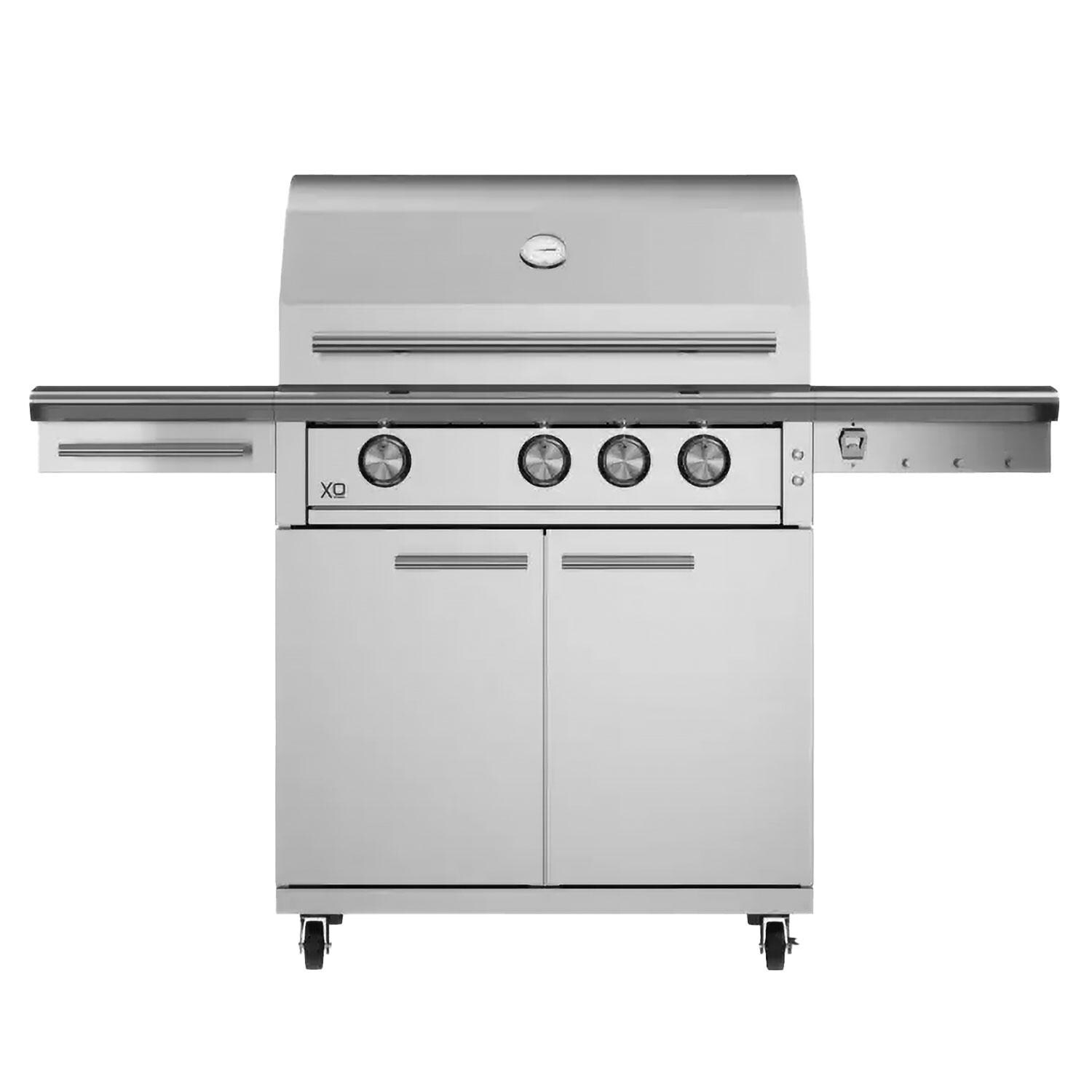 XO Appliance XOG32CARTXLT Performance XLT Stainless Steel 32-in Grill Cart - Grill Attached - White Background thumbnail