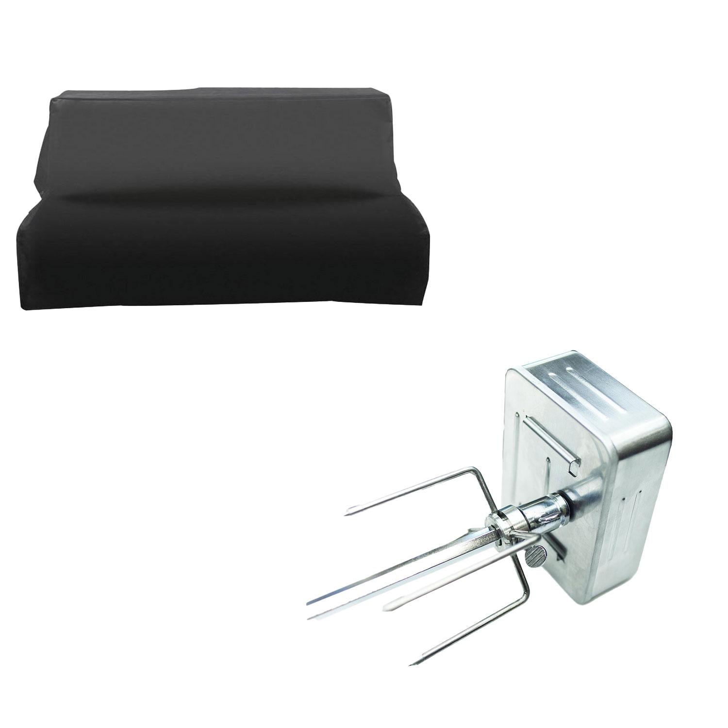 AMG Estate Grills Promotional Bundle w/ 30-Inch Built-In Deluxe Grill Cover  & Rotisserie Kit w/ 25-lb. Capacity Motor for EST 30