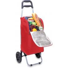 Picnic Time Portable Insulated Cooler With Trolley - Red image