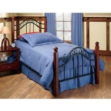 Hillsdale Madison Textured Black And Cherry Metal And Wood Post Bed Set With Frame - Twin - 1010BTWR image