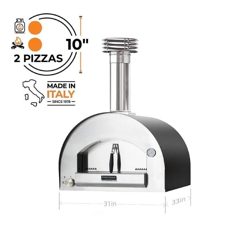 Fontana Forni FTNAP-H-A Napoli Hybrid Pizza Oven - Anthracite - Pizza Count - Dimensional thumbnail