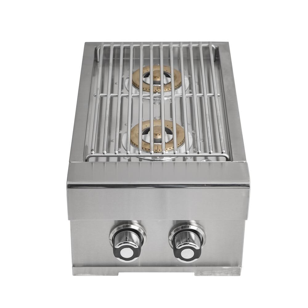 Turbo Built-In Natural Gas Double Side Burner With Lid - GT2SBNG
