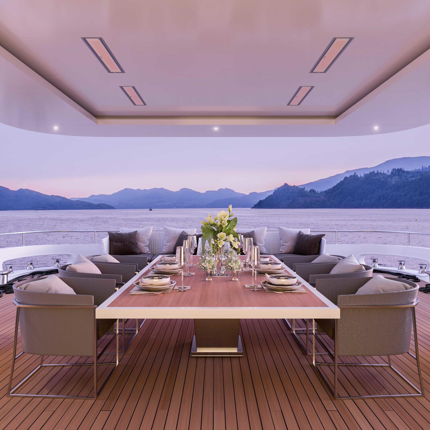 Bromic BH3622003 53-Inch 4500W Dual Element 240V White Marine Grade Electric Infrared Heater - Yacht Outdoor Dining thumbnail