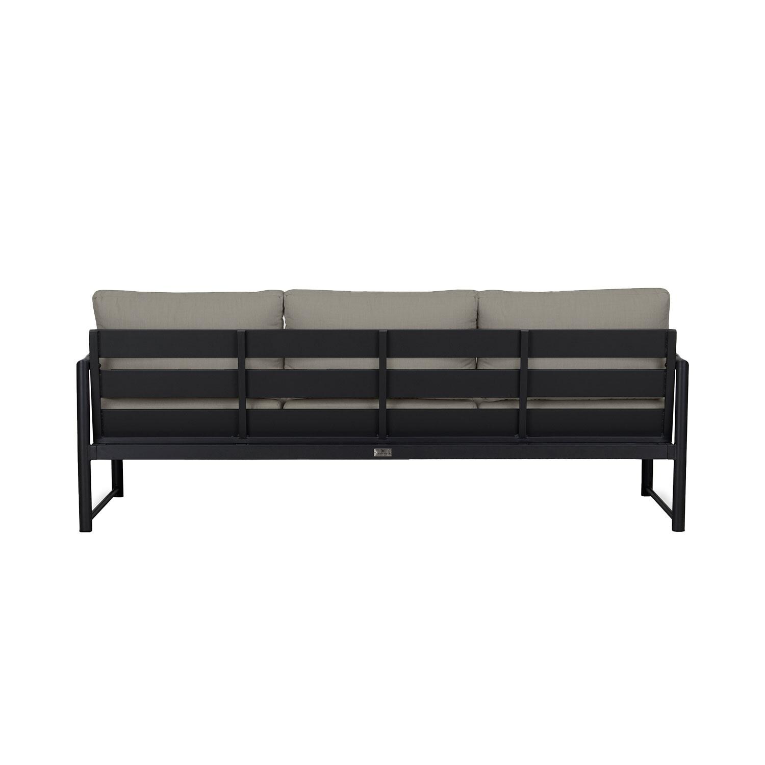 Lakeview AVEBAY-BK-CO-S-CC Avenue Bay Black/Carbon Sofa - Canvas Charcoal - Rear View - White Background thumbnail