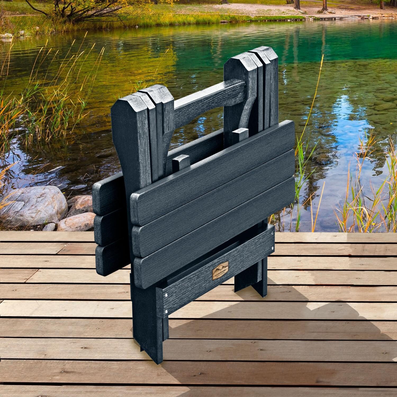 Lakeview The Charmville Folding Side Table - Federal Blue - Folded thumbnail