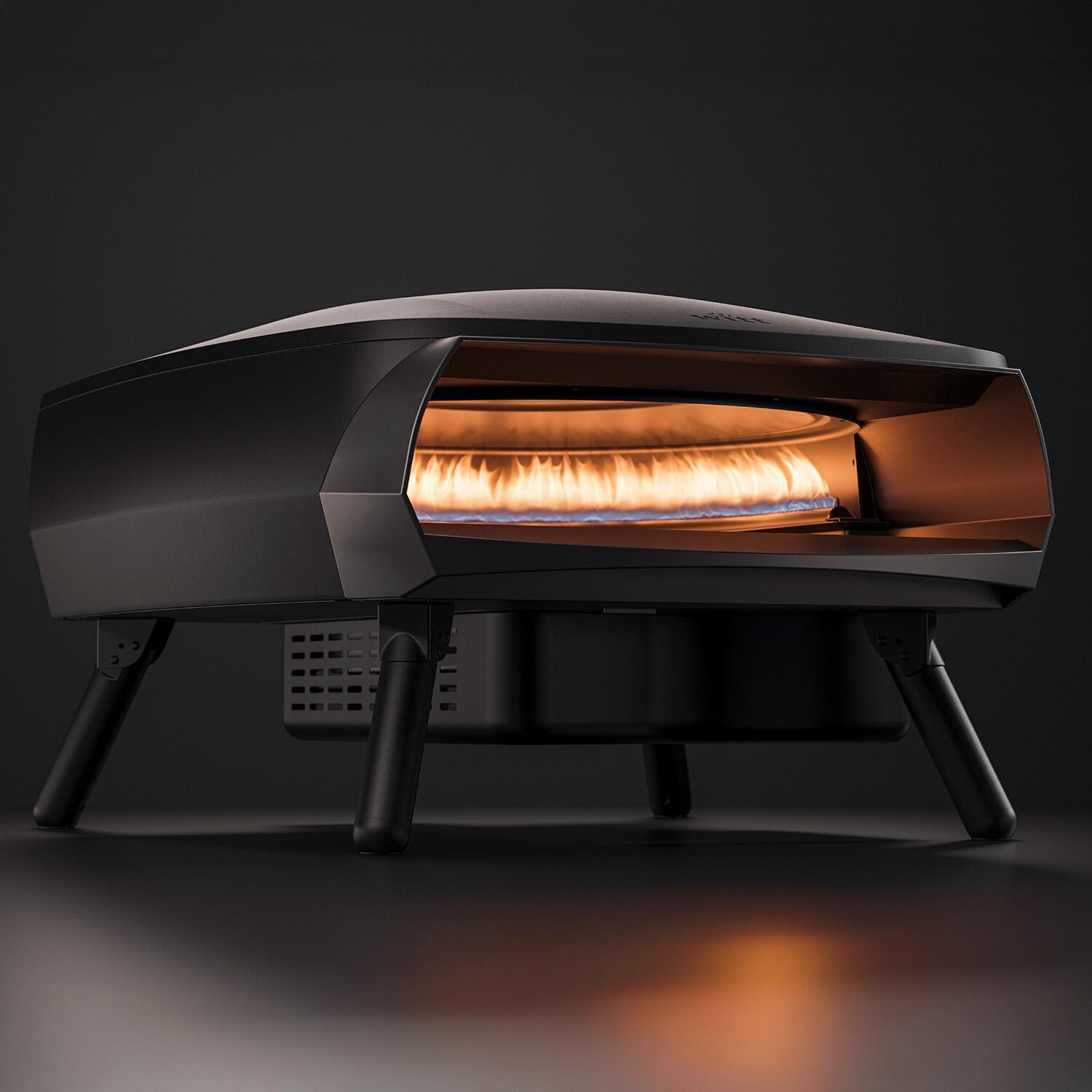 Witt 80650063 Etna Rotante Propane Pizza Oven - Matte Black - Front Left - White Background thumbnail